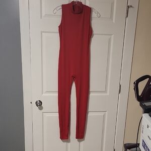 Red Sleeveless Jumpsuit